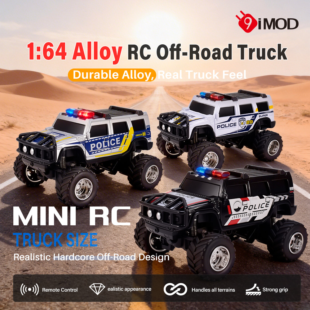 Rc Hobby Grade Truck - 9imod RCポリスカー 2.4Gアプリ制御 オフロードトラック ライト・サウンド・サスペンション搭載 全地形対応タイヤ