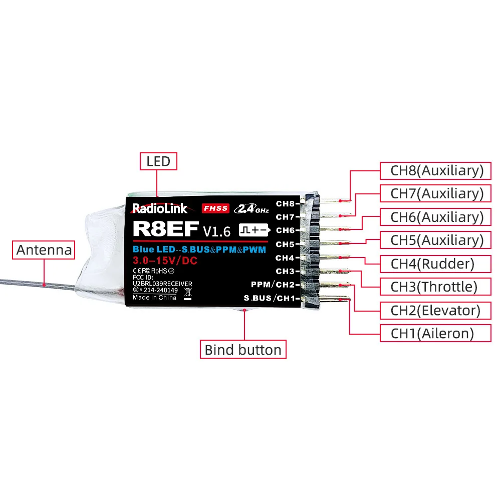Radiolink R8EF受信機 2.4G 8チャンネル  - Receiver Sbus 8Ch のレビューと価格